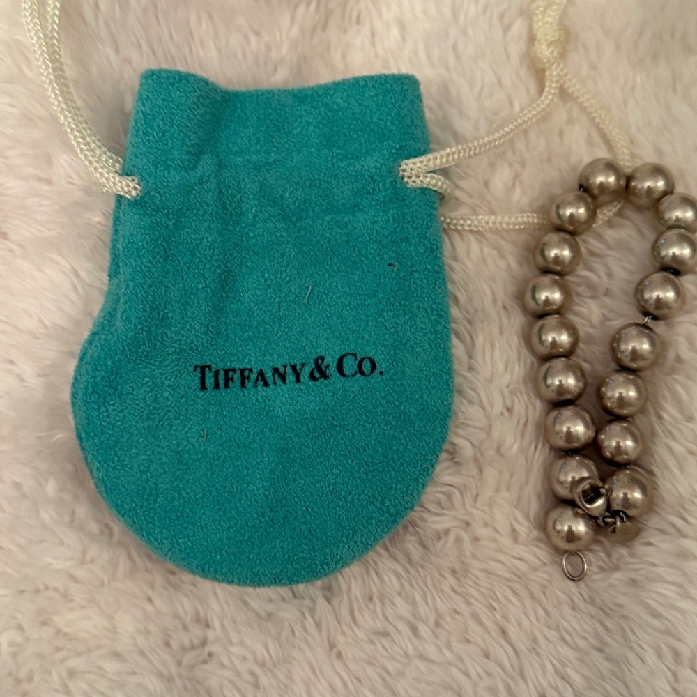 Tiffany & Co Gorgeous Bright Sterling Silver 10 MM Bead Chain Bracelet